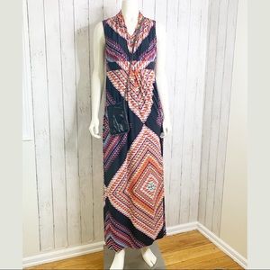 CHICO’S Colorful Empire Waist Maxi Dress Sz. Small